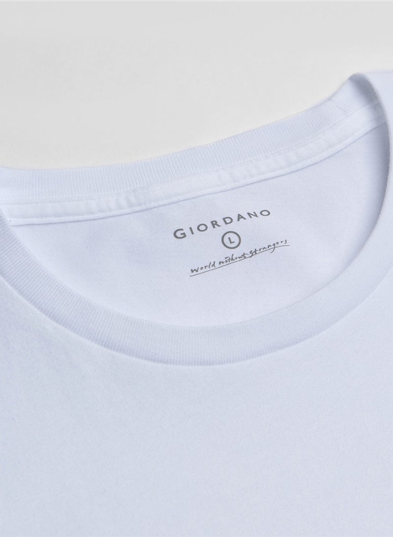GIORDANO Men’s Slim Cotton Crew Neck Tee 3‑Pack Essentials - Image 2